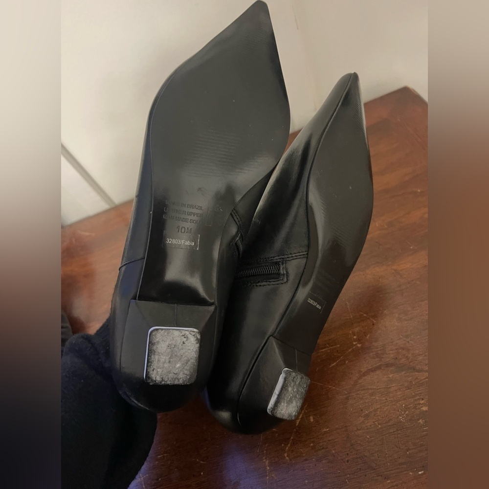 Bronx leather Sleek Black Ankle Booties size 10 - Picture 7 of 9